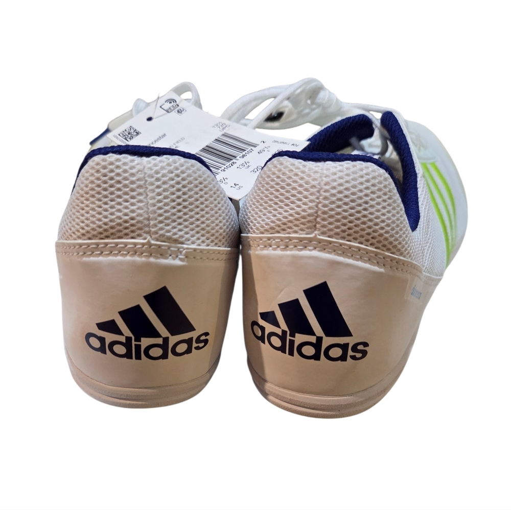 Adidas Distancestar Distance Track White-Lime Green CP9077 Men Sz 14 - Picture 4 of 8